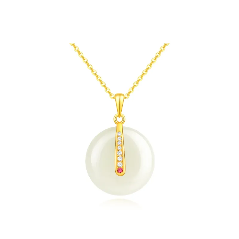JINLIUFUJIXIANG Hetian Jade Necklaces White Jade/Pale Greenish White Jade Unisex-0