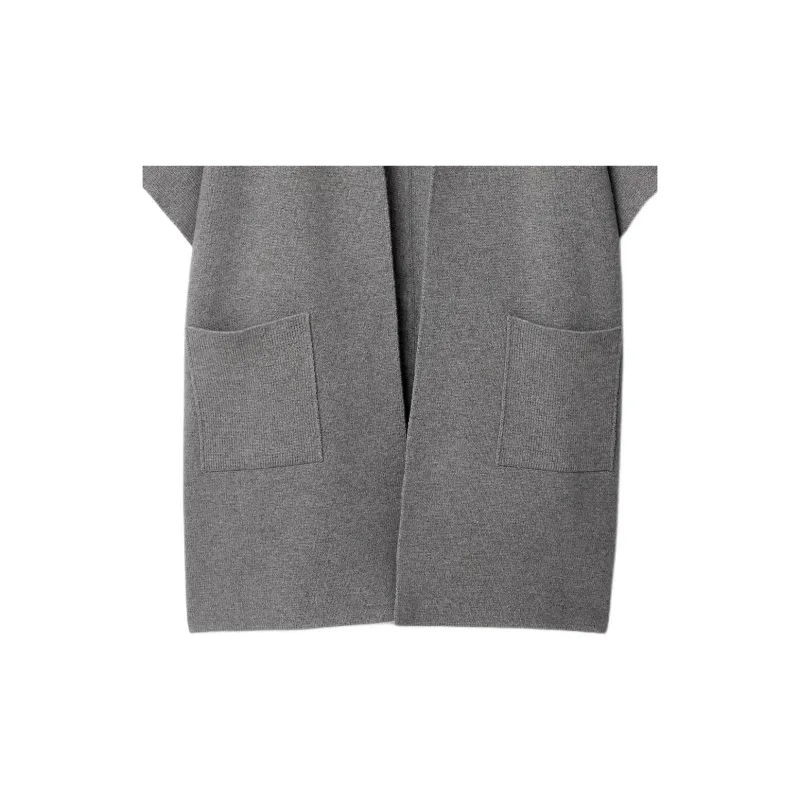 Burberry SS24 Cashmere Cape Cloaks Women's Light Gray-2