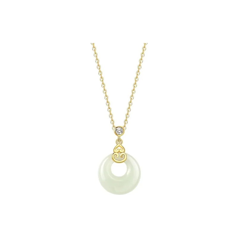 WEITIANXUAN Hetian Jade Necklaces White Jade/Pale Greenish White Jade Unisex-0