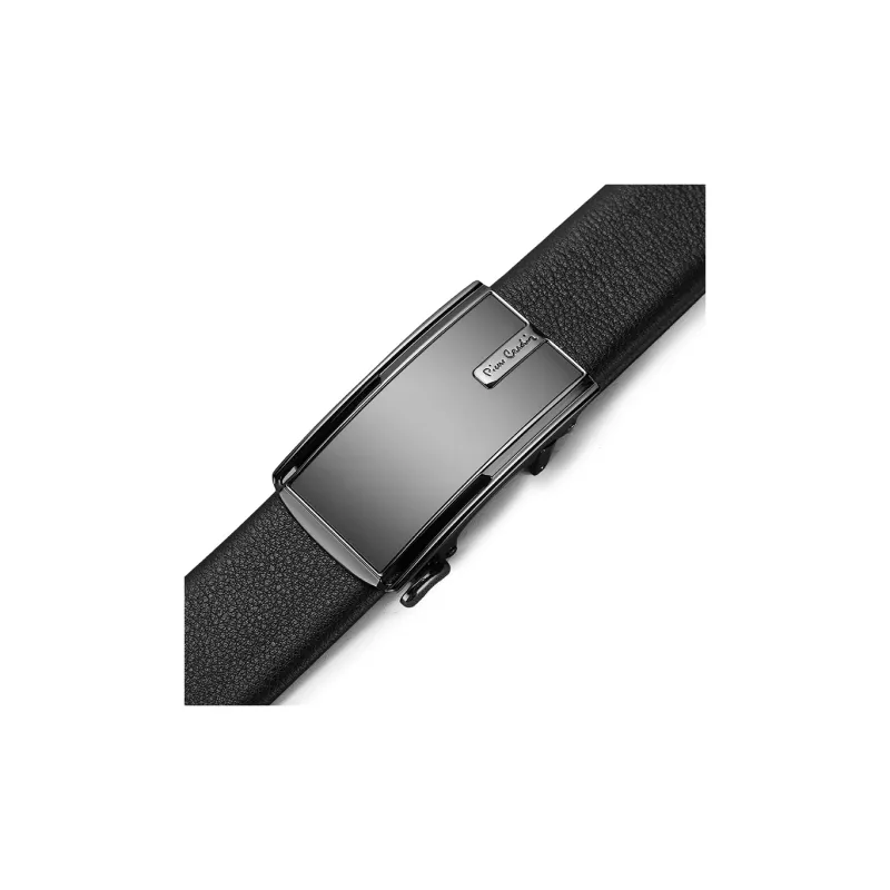 PIERRE CARDIN Top Grain Cow Leather Belts Men's Black Width 3.5cm-4