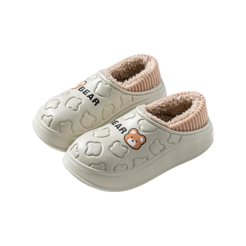 Foot Recreation Soft Sole Fully Enclosed Water Resistant Winter Home Insulated Cotton Slippers, Home Slippers, Unisex-4