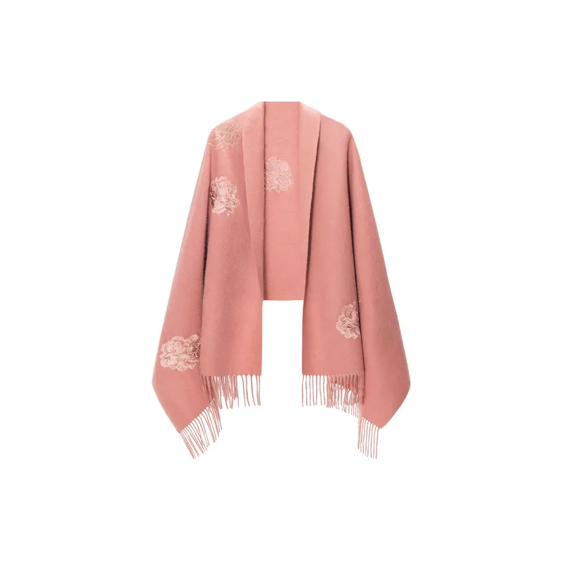 Shanghai Story Sheep Wool Shawls Women's Prosperous Era Peony 4 Colors-0