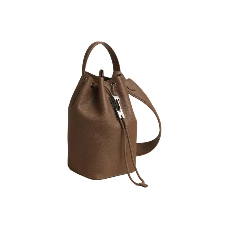 HERMES Togo Calfskin Bucket Bag Handbag Shoulder Bag Crossbody Bag Women's 6T Toundra Tundra Green & Brown Green-1