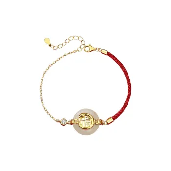 Royal Dragon Mirror Hetian Jade Bracelets White Jade Women's