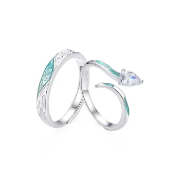 Royal Dragon Mirror 999 Fine Silver Rings Unisex