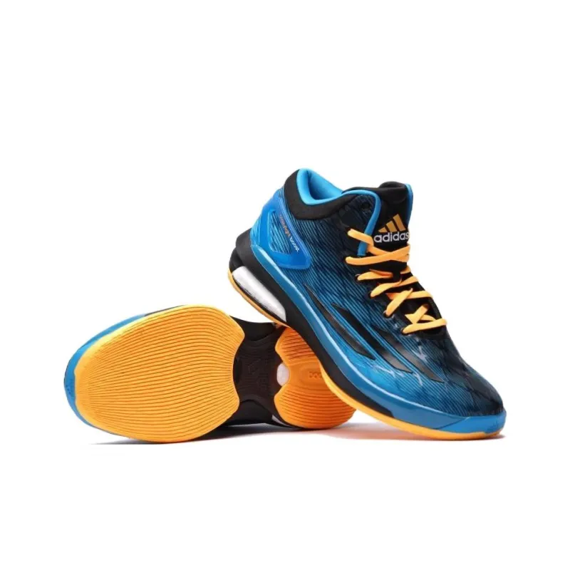 Adidas Crazylight Boost Cushioned Slip Resistant Low Top Basketball Shoes Men's Blue black Gold-4