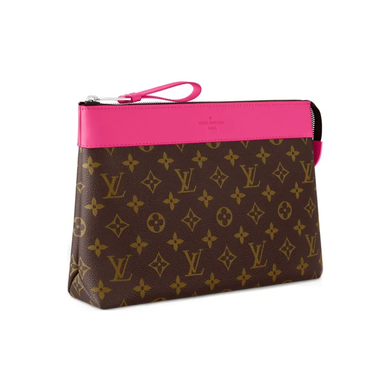 LOUIS VUITTON Pochette Voyage Coated Canvas Toiletry Bags Clutches Unisex Brown & Purple-1