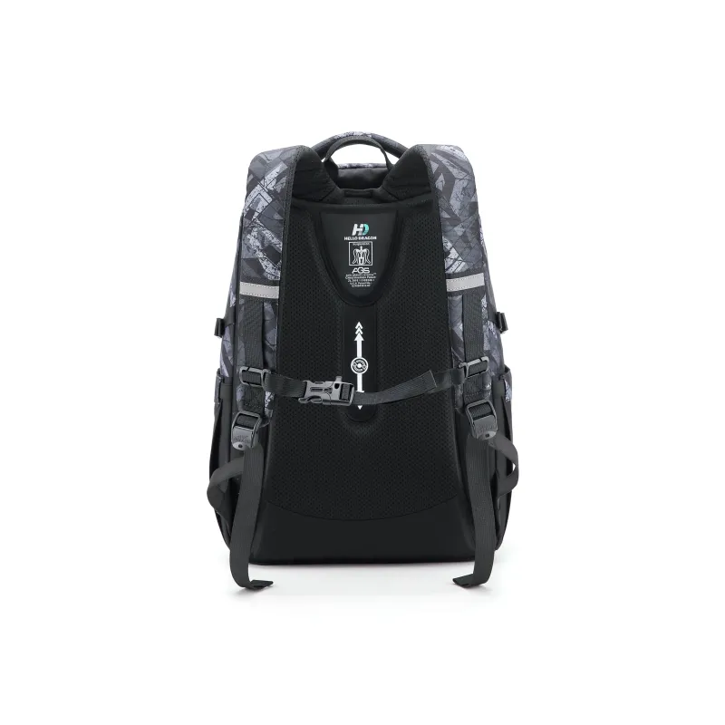 HELLO DRAGON Nylon Backpack Regular Unisex Multicolor/Blizzard/Polar Gray-10