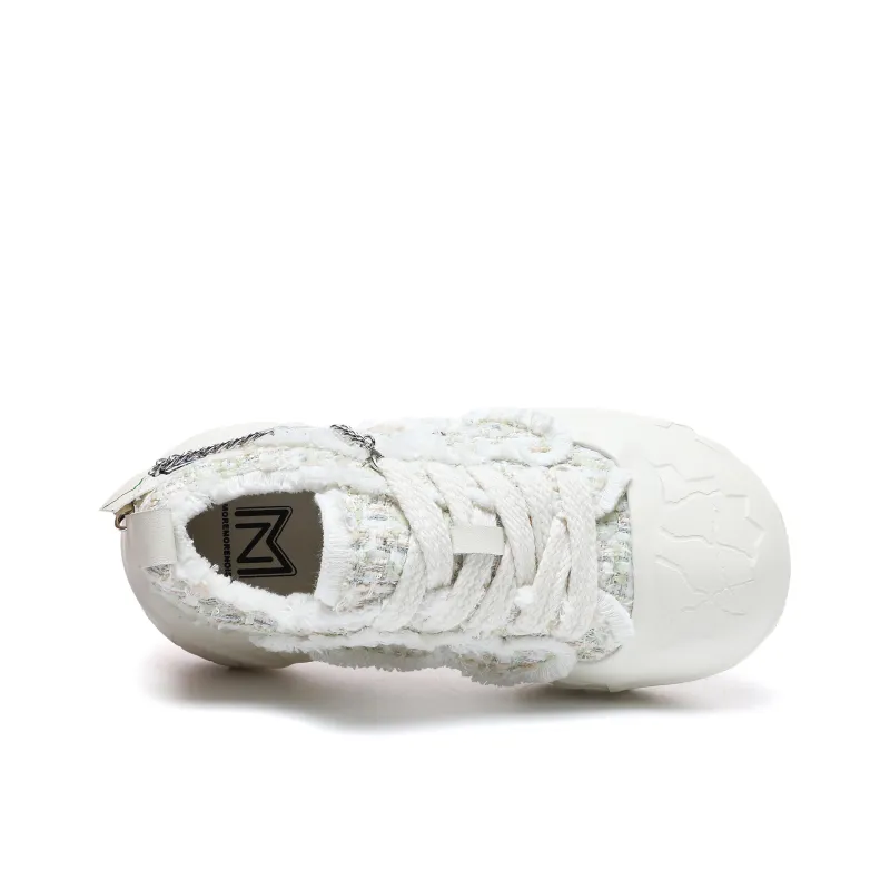 MOREMORENOISE Canvas Shoes Women's Low Top White-5