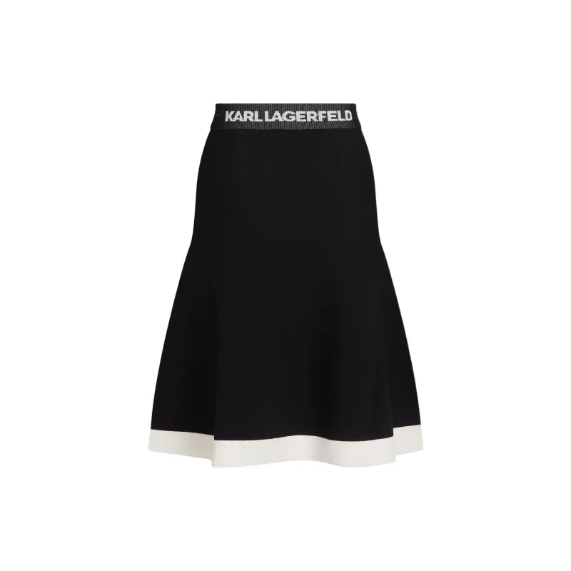 KARL LAGERFELD FW24 Knit Long Skirts Women's Black-1