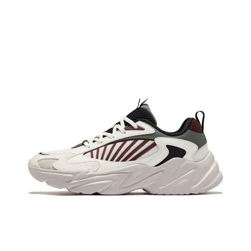 Erke Anti Slip Wear Resistant Low Top Casual Shoes Men's White Green Red