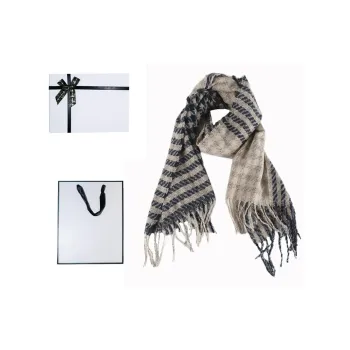 Eight Small Million Faux Cashmere Knit Scarves Unisex Navy Blue