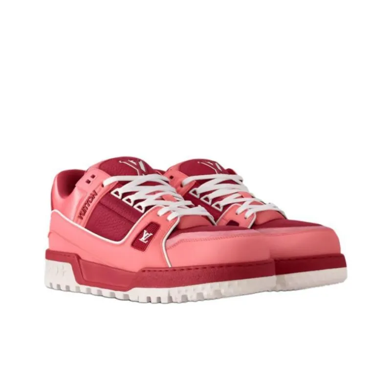 LOUIS VUITTON Trainer Maxi Low Top Skateboard Shoes Men's Red-2