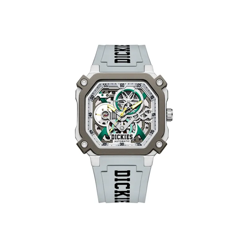 Dickies Wrist Watch Mechanical Movement Silicone Strap Cut Out Dial Unisex-3