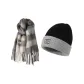 [Ambient Two-Piece Set]Gray Scarf+Gray Hood