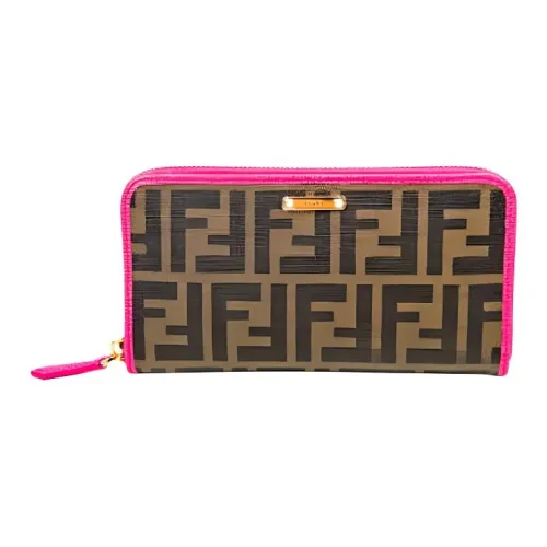 FENDI PVC Wallet Women's Brown/Fuchsia