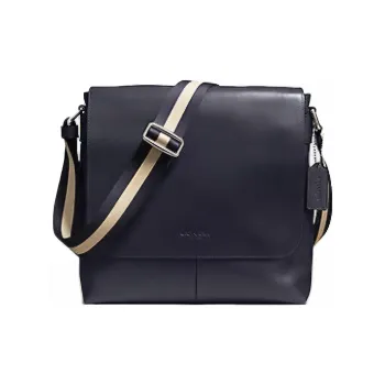 COACH Charles Leather Crossbody Bag, Shoulder Bag Large Size Men's Navy Blue