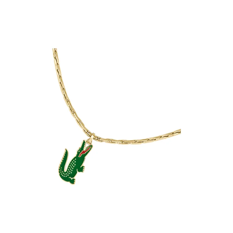 LACOSTE Stainless Steel Necklaces Men's Gold/Green-4