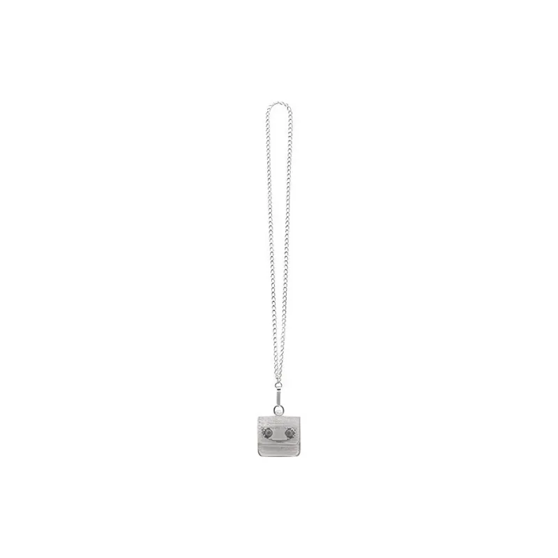 Balenciaga Le Cagole Cow Leather Patchwork With Sheepskin Earphone Case Women's Silver Gray-1