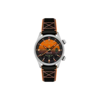 AVI 8 Wrist Watch Automatic Mechanical Movement Orange Watch Dial Men's Watches