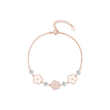 SIMPLE JOYS S925 Silver Bracelets Women's Rose Gold #Good Luck