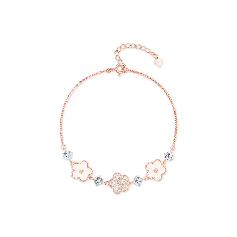 SIMPLE JOYS S925 Silver Bracelets Women's Rose Gold #Good Luck-0