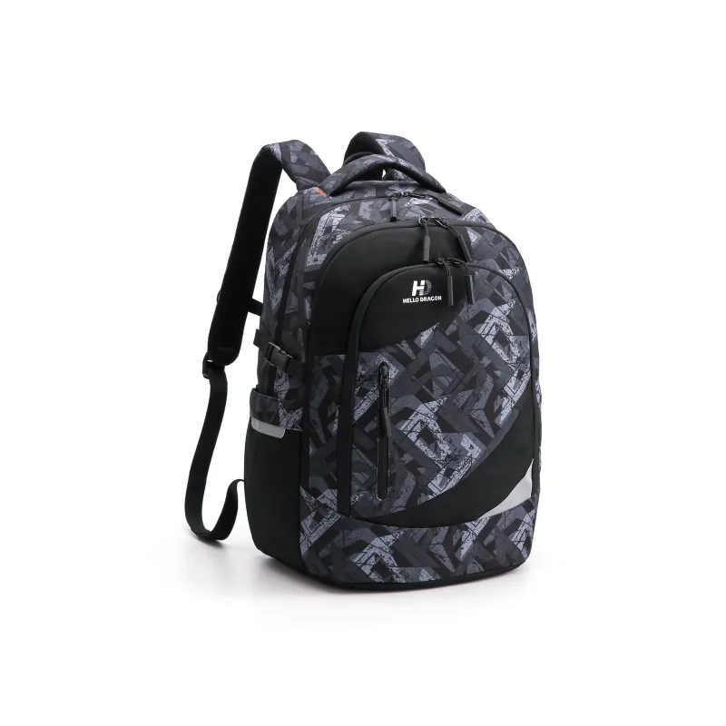 HELLO DRAGON Nylon Backpack Regular Unisex Multicolor/Blizzard/Polar Gray-8