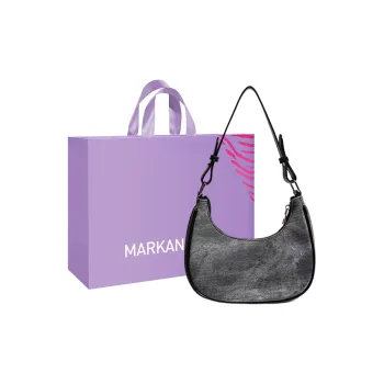 MARKANGARO PU Crescent Moon Bag Regular Women's Gray