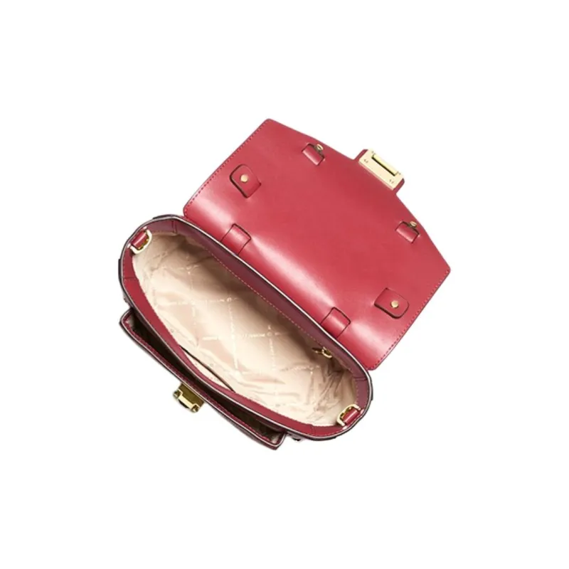 MICHAEL KORS Manhattan Leather Crossbody Bag, Shoulder Bag Medium Size Women's Cherry Red-2