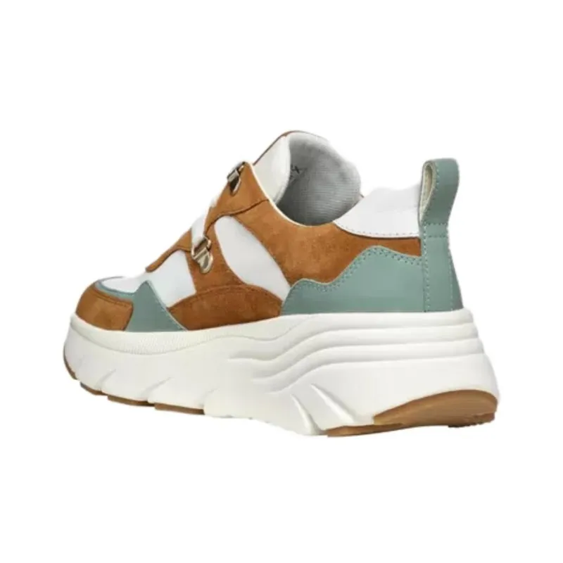 GEOX Diamanta Slip-Resistant Low-Top Casual Shoes Women's White Umber-3