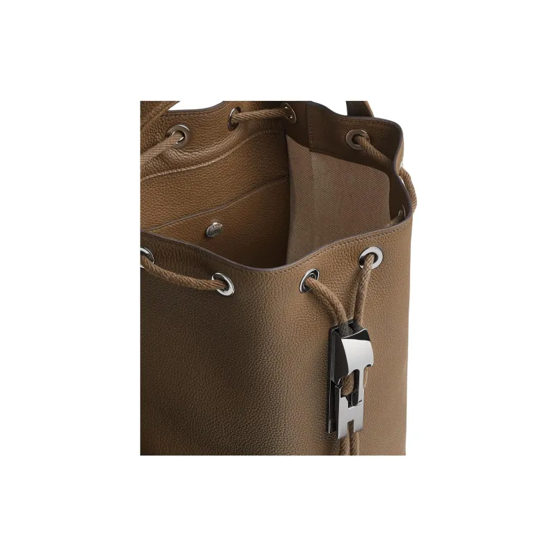 HERMES Togo Calfskin Bucket Bag Handbag Shoulder Bag Crossbody Bag Women's 6T Toundra Tundra Green & Brown Green-3