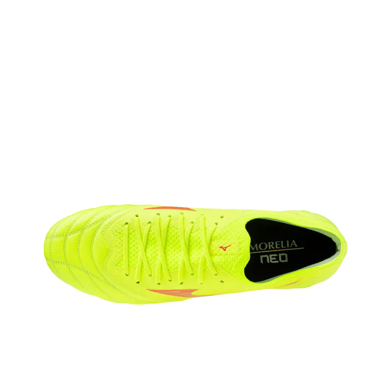 Mizuno Morelia Neo 4 Non slip Support Soccer Shoes Unisex Yellow-2