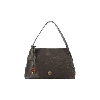 Pivsnu Shanyun Silk Portable Shoulder Bag, Crossbody Bag Women's Coffee Bamboo Leaf