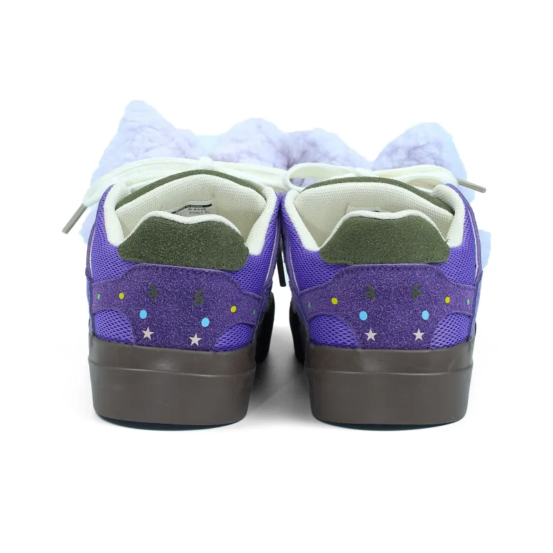 B10CROWN Anti Slip Wear Resistant Lightweight Breathable Low Top Skateboard Shoes Women's Eggplant Purple-5