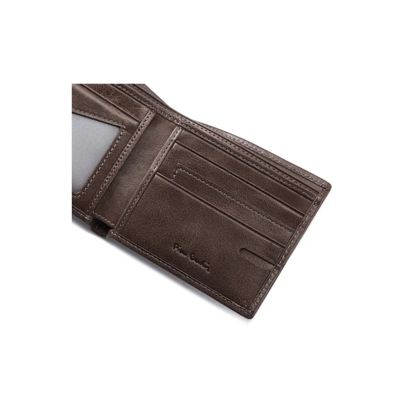PIERRE CARDIN Top Grain Cow Leather Ticket Clip, Wallet Regular Men's Coffee-3