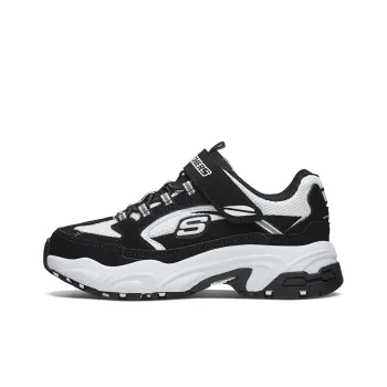 Skechers Slip Resistant Cushioning Abrasion Resistant Low Top Kids Lifestyle Shoes Black/White Teenagers