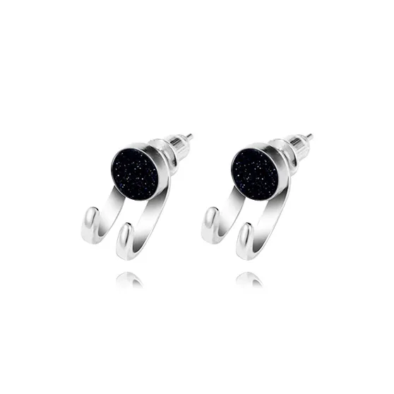 Muyan Alloy Starry Night Round Stud Earrings Men's-0
