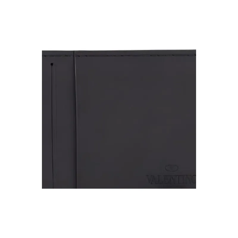 Valentino Cow Leather Coin Purse Men's Black-2