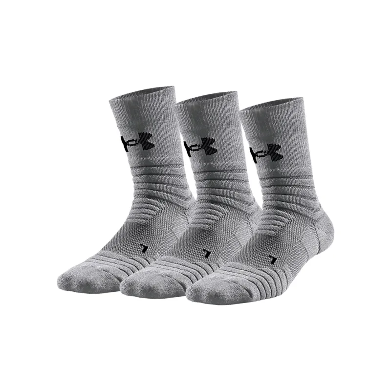 Under Armour Mid-Calf Socks Unisex 3 Pack Gray-0