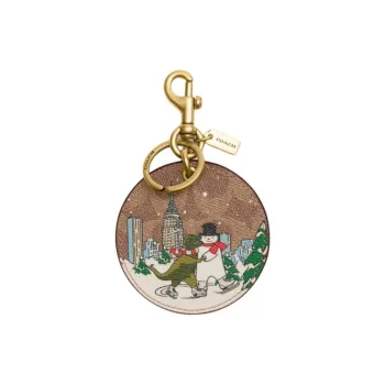 COACH Artificial Leather Cow Leather Pendants Unisex Brown Yellow