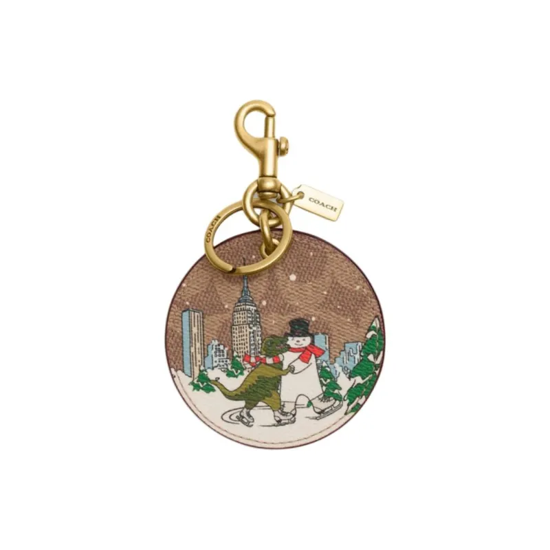 COACH Artificial Leather Cow Leather Pendants Unisex Brown Yellow-0