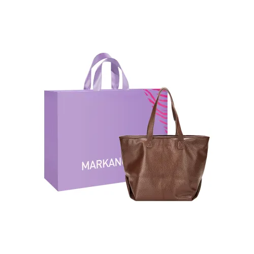 MARKANGARO PU Tote Bag Shopping Bag Handbag Shoulder Bag Medium Size Women's Black/Coffee/Yellow Brown