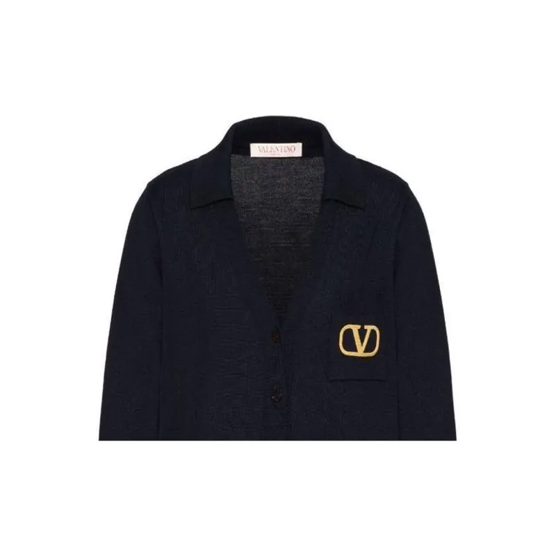 Valentino VLogo Embroidered Buttoned Cardigan-4