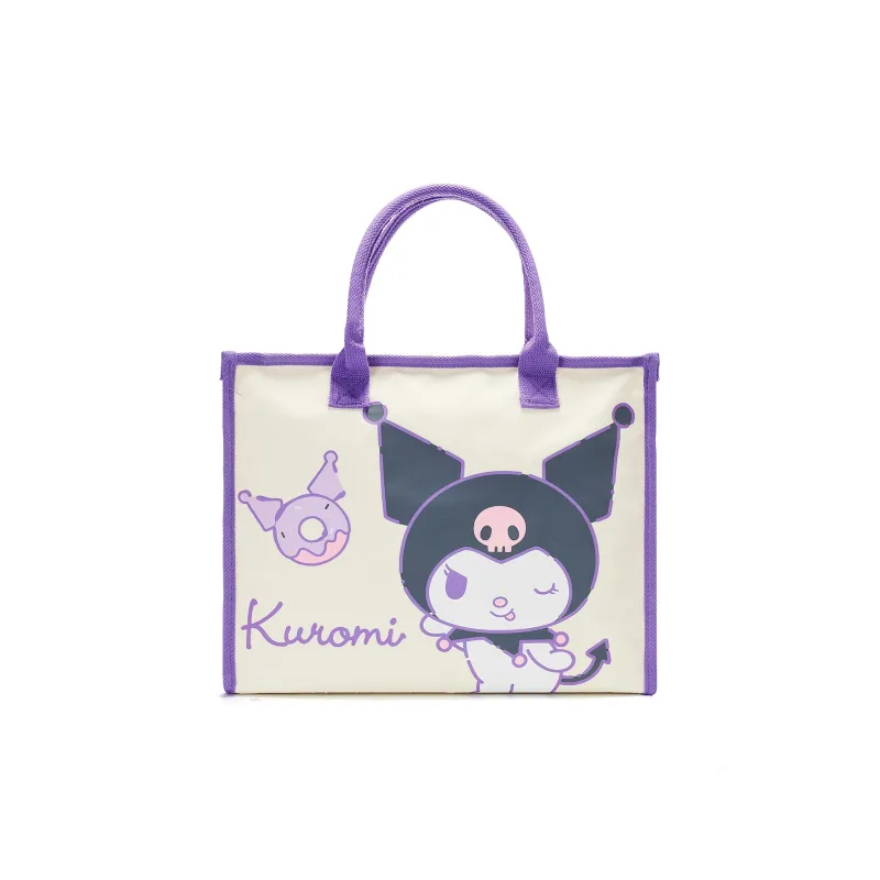 Sanrio Polyester Handbag Regular Unisex White Purple-0