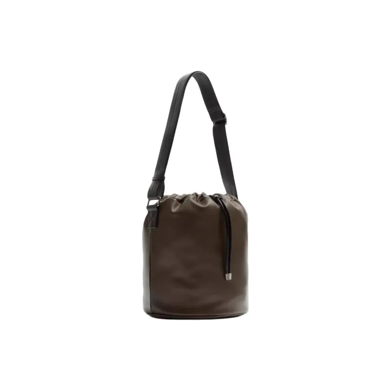 ZARA NANUSHKA Collaboration Sheepskin Bucket Bag, Portable Crossbody Bag, Shoulder Bag Regular Men's Brown-1