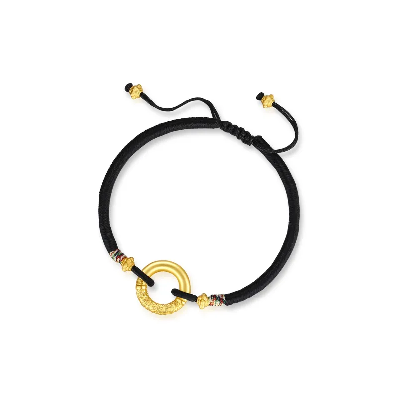 STYLEJING Alloy Bracelets Unisex Black Cord With Red String-3