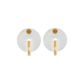Burberry Resin Gold Plated Earrings Women's Light Gold