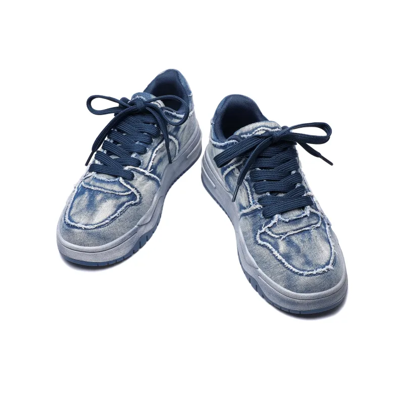 CEDAR HAN Canvas Shoes Unisex Low Top Blue-27