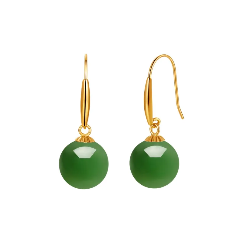 Oriental Jade Hetian Jade Earrings Jasper Women's-0