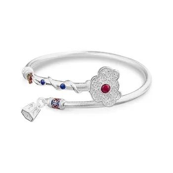 YUOFFICIAL S999 Fine Silver Bangles Women's